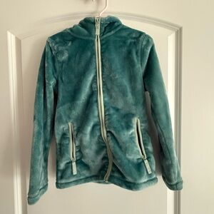 Lands' End Soft Teal Hooded Fleece Jacket